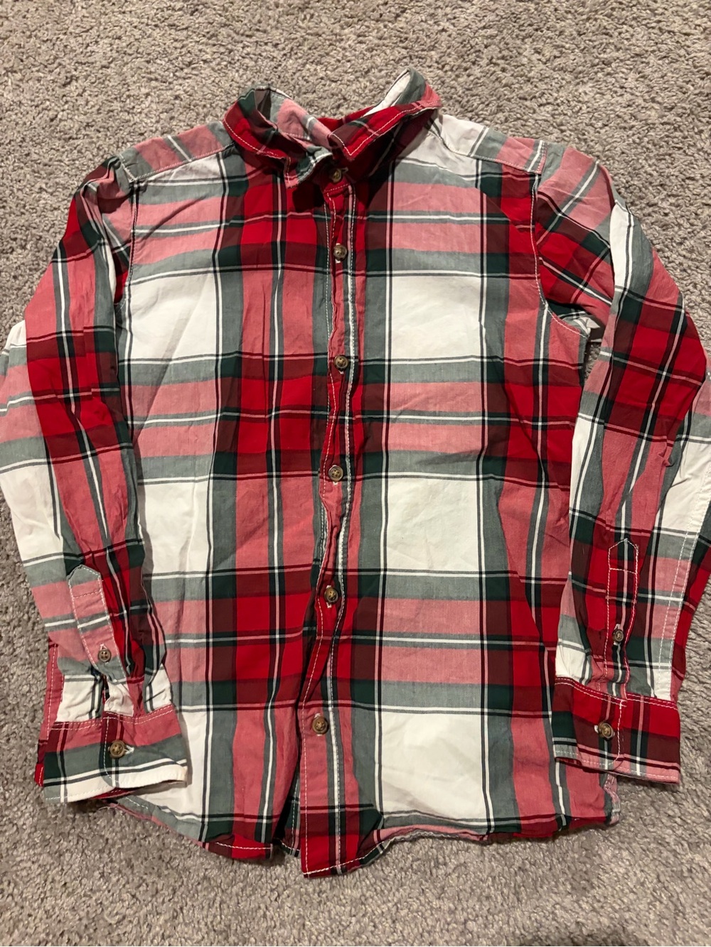 Carter's Red, White and Green Plaid Button-Down Shirt